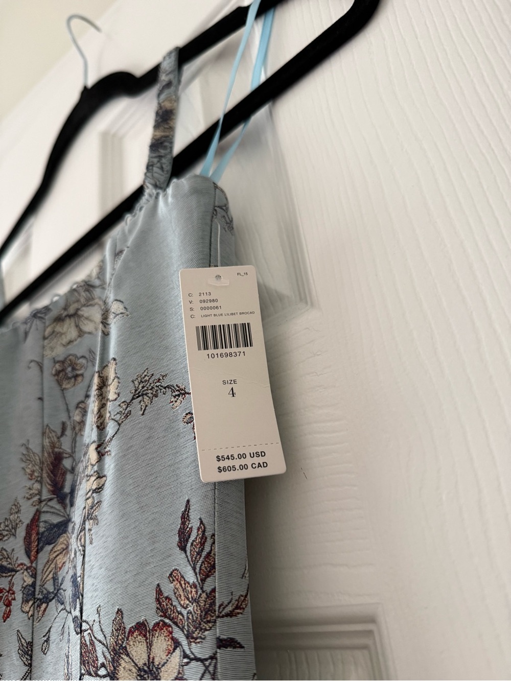 V. Chapman Cherie Light Blue Lilibet Brocade Corset Maxi Dress NEW with tags - Picture 6 of 9